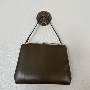Vintage 1960s‎ Melbourne Bags Top Handle Purse-Olive Green Leather